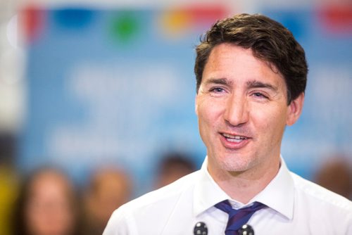 MIKAELA MACKENZIE / WINNIPEG FREE PRESS
Prime Minister Justin Trudeau announces the Canada Training Benefit and answers questions from the media at the Manitoba Institute of Trades and Technology in Winnipeg on Tuesday, March 26, 2019. 
Winnipeg Free Press 2019.