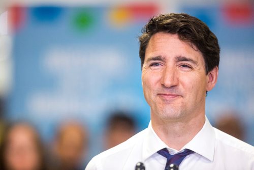 MIKAELA MACKENZIE / WINNIPEG FREE PRESS
Prime Minister Justin Trudeau announces the Canada Training Benefit and answers questions from the media at the Manitoba Institute of Trades and Technology in Winnipeg on Tuesday, March 26, 2019. 
Winnipeg Free Press 2019.