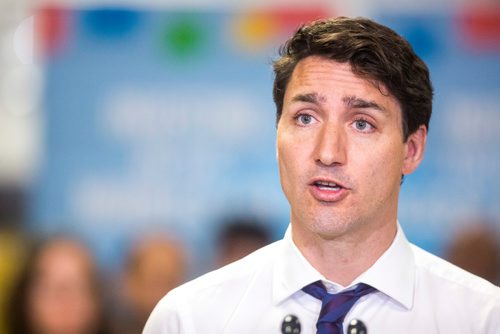 MIKAELA MACKENZIE / WINNIPEG FREE PRESS
Prime Minister Justin Trudeau announces the Canada Training Benefit and answers questions from the media at the Manitoba Institute of Trades and Technology in Winnipeg on Tuesday, March 26, 2019. 
Winnipeg Free Press 2019.