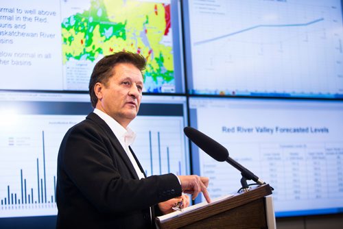 MIKAELA MACKENZIE / WINNIPEG FREE PRESS
Infrastructure Minister Ron Schuler speaks about the flood outlook at the Hydrologic Forecast Centre in Winnipeg on Wednesday, March 27, 2019. For Jessica Botelho-Urbanski story.
Winnipeg Free Press 2019.