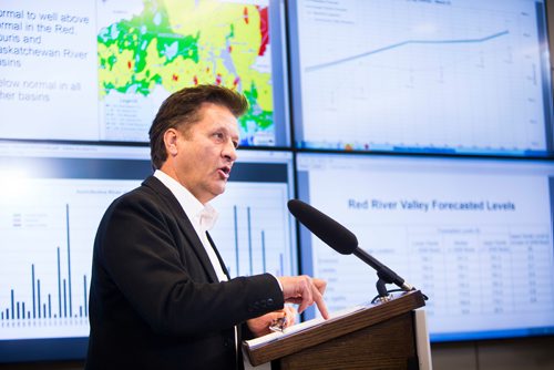 MIKAELA MACKENZIE / WINNIPEG FREE PRESS
Infrastructure Minister Ron Schuler speaks about the flood outlook at the Hydrologic Forecast Centre in Winnipeg on Wednesday, March 27, 2019. For Jessica Botelho-Urbanski story.
Winnipeg Free Press 2019.