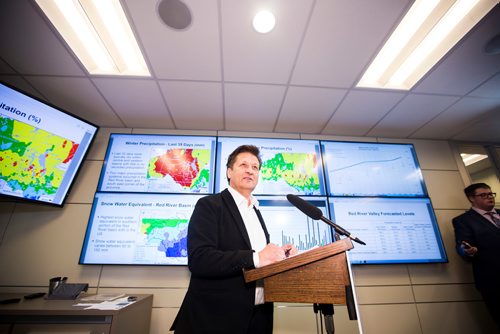 MIKAELA MACKENZIE / WINNIPEG FREE PRESS
Infrastructure Minister Ron Schuler speaks about the flood outlook at the Hydrologic Forecast Centre in Winnipeg on Wednesday, March 27, 2019. For Jessica Botelho-Urbanski story.
Winnipeg Free Press 2019.