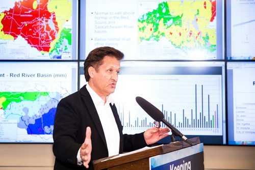 MIKAELA MACKENZIE / WINNIPEG FREE PRESS
Infrastructure Minister Ron Schuler speaks about the flood outlook at the Hydrologic Forecast Centre in Winnipeg on Wednesday, March 27, 2019. For Jessica Botelho-Urbanski story.
Winnipeg Free Press 2019.