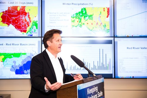 MIKAELA MACKENZIE / WINNIPEG FREE PRESS
Infrastructure Minister Ron Schuler speaks about the flood outlook at the Hydrologic Forecast Centre in Winnipeg on Wednesday, March 27, 2019. For Jessica Botelho-Urbanski story.
Winnipeg Free Press 2019.