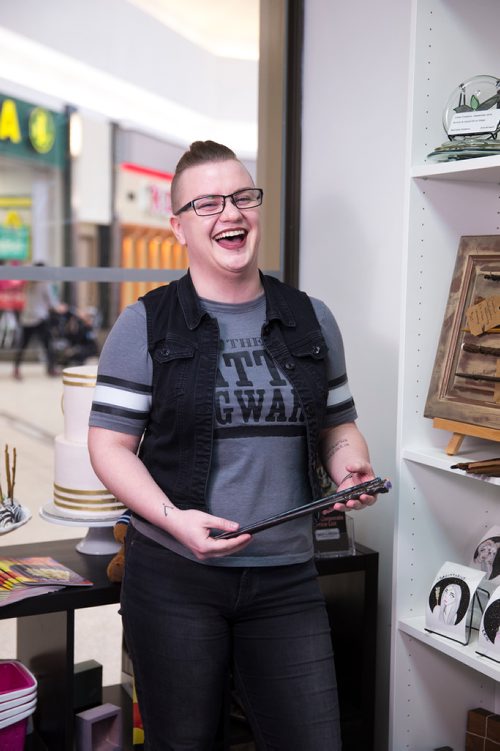 MIKAELA MACKENZIE / WINNIPEG FREE PRESS
Jessica Wasylyk, owner of Protegga Wand Shoppe, poses for a portrait at Sweet C Bakery (where she sells her wands) in Winnipeg on Wednesday, March 27, 2019. For Dave Sanderson story.
Winnipeg Free Press 2019.