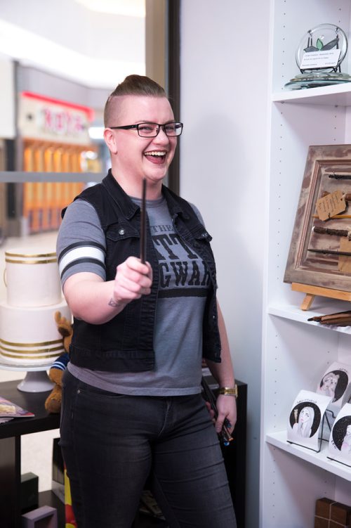 MIKAELA MACKENZIE / WINNIPEG FREE PRESS
Jessica Wasylyk, owner of Protegga Wand Shoppe, poses for a portrait at Sweet C Bakery (where she sells her wands) in Winnipeg on Wednesday, March 27, 2019. For Dave Sanderson story.
Winnipeg Free Press 2019.