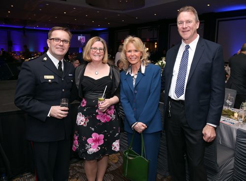 JASON HALSTEAD / WINNIPEG FREE PRESS

L-R: Winnipeg Police Service Deputy Chief Gord Perrier, Deena Perrier, Colleen Grant and Main Street Project board chair and WPS Inspector Cam Baldwin at Main Street Project's annual fundraising benefit dinner Bringin' it in from the Streets on March 16, 2019 at the Fairmont Winnipeg. (See Social Page)