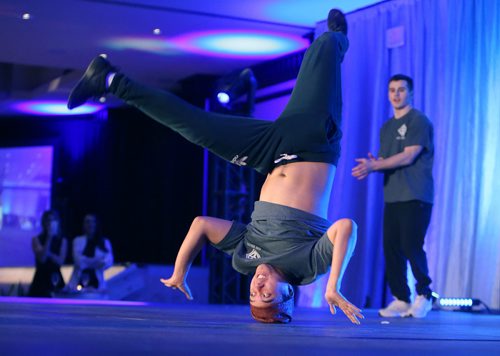 JASON HALSTEAD / WINNIPEG FREE PRESS

Members of the Gago Brothers hip-hop dance group perform at Main Street Project's annual fundraising benefit dinner Bringin' it in from the Streets on March 16, 2019 at the Fairmont Winnipeg. (See Social Page)