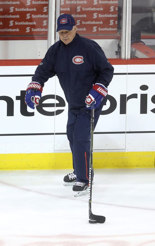 TREVOR HAGAN / WINNIPEG FREE PRESS
Montreal Canadiens' head coach Claude Julien during practice, Friday, March 29, 2019.