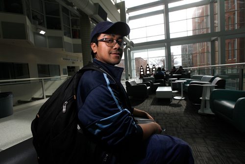PHIL HOSSACK / WINNIPEG FREE PRESS - VOLUNTEER - Julian Sanchez poses at the Rady Centre Friday. The nursing student is also a busy volunteer. See story.  - March 29, 2019.