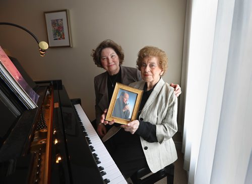 RUTH BONNEVILLE / WINNIPEG FREE PRESS 

MUSIC MATTERS - Thelma Wilson

Portraits of Pianist/accompanist Thelma Wilson, who is regarded as the matriarch of Winnipeg's music community with her daughter, Kerrine Wilson. 
Thelma Wilson is turning 100 this month.
Thelma is holding a photo of her son Eric Wilson, now a cello professor at UBC who also co-founded the Emerson String Quartet.

Photos taken at her piano in her home on Friday.  


March 29th, 2019
