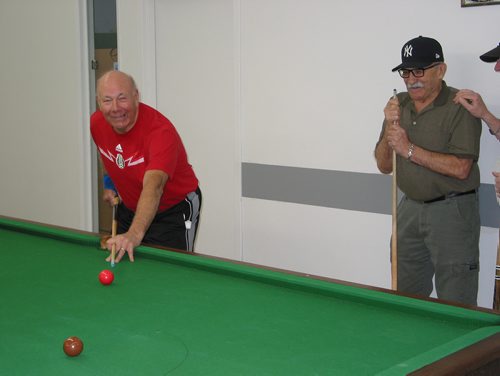 Canstar Community News March 26, 2019 - Members of the Herman Prior Centre's pool league are shown during a game on March 26. (ANDREA GEARY/CANSTAR COMMUNITY NEWS)