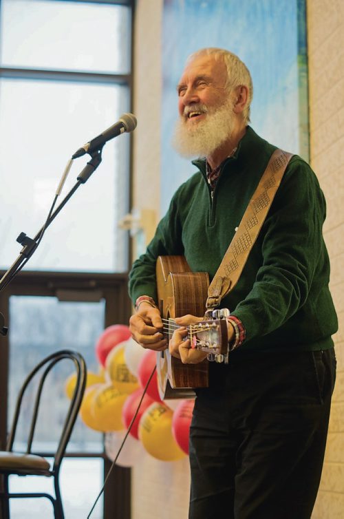 Canstar Community News March 26, 2019 - Winnipeggers, faith groups and local musicians gathered at Canadian Mennonite University on March 26 to urge the Senate of Canada to pass Bill C-262 before the House of Commons rises for the summer. (DANIELLE DA SILVA/SOUWESTER/CANSTAR)