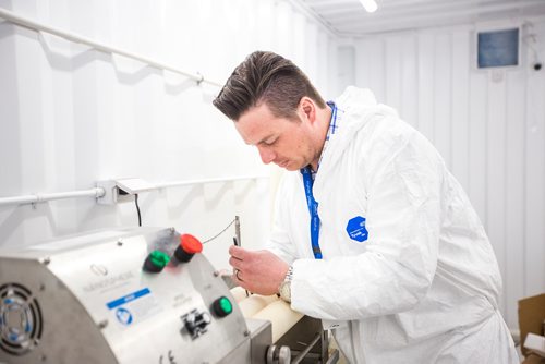 MIKAELA MACKENZIE / WINNIPEG FREE PRESS
David Sutton, president and COO of NanoSphere Health Sciences, works on installing the new NanoSphere lab at the Delta 9 Cannabis facility in Winnipeg on Tuesday, April 2, 2019.  The oil refinement process promises a new, smokeless way to deliver the active ingredients in cannabis. For Solomon Israel story.
Winnipeg Free Press 2019.