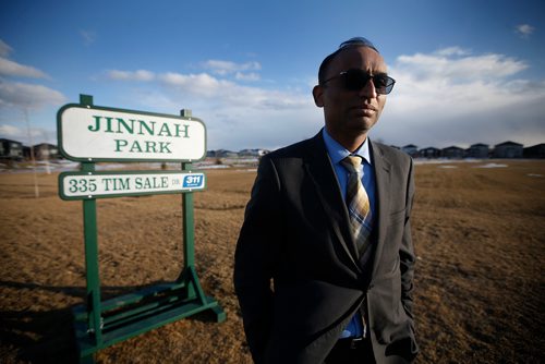 JOHN WOODS / WINNIPEG FREE PRESS
Rashid Ahmed, a University of Manitoba prof and leader in the Pakistani-Canadian community, is photographed at Jinnah Park in Winnipeg Tuesday, April 2, 2019.  Ahmed says the movie Hotel Mumbai should be banned because its exploiting tensions between Indian and Pakistani Muslim people.