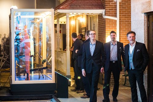 MIKAELA MACKENZIE / WINNIPEG FREE PRESS
Gala attendees walk through the 1919 strike exhibit at the Manitoba Museum Tribute Gala honouring the Winnipeg Free Press in Winnipeg on Thursday, April 4, 2019.  For Jason Bell story.
Winnipeg Free Press 2019.