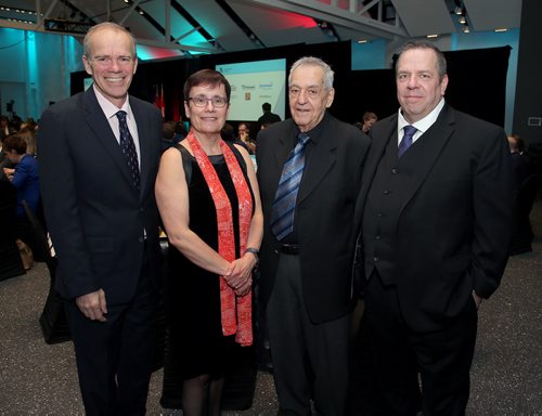 JASON HALSTEAD / WINNIPEG FREE PRESS

L-R: Winnipeg Free Press publisher Bob Cox, University of Winnipeg president and vice-chancellor Annette Trimbee, Bob Trimbee and Kevin Trimbee at the Manitoba Museum's annual Tribute Gala, which honoured the Winnipeg Free Press, at Alloway Hall on April 4, 2019. (See Social Page)