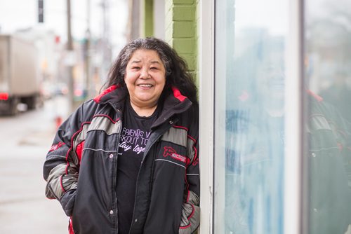 MIKAELA MACKENZIE / WINNIPEG FREE PRESS
Diane Plante, who has used the services and volunteers at the centre, poses for a portrait at the West Central Women's Resource Centre in Winnipeg on Monday, April 8, 2019.
Winnipeg Free Press 2019.