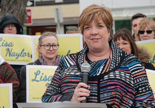 Canstar Community News April 2, 2019 - Supporters of Winnipeg School Division trustee Lisa Naylor gathered at the Misericordia Health Centre for her announcement to seek the NDP nomination for Wolseley in the next provincial election. (EVA WASNEY/CANSTAR COMMUNITY NEWS/METRO)