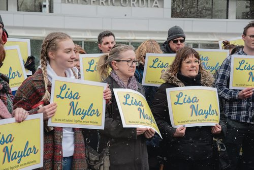 Canstar Community News April 2, 2019 - Supporters of Winnipeg School Division trustee Lisa Naylor gathered at the Misericordia Health Centre for her announcement to seek the NDP nomination for Wolseley in the next provincial election. (EVA WASNEY/CANSTAR COMMUNITY NEWS/METRO)