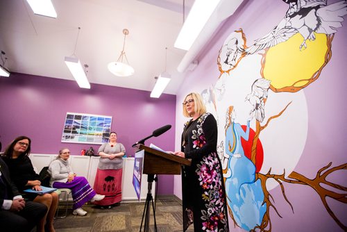 MIKAELA MACKENZIE / WINNIPEG FREE PRESS
Sustainable development minister and minister responsible for the status of women Rochelle Squires announces funding for family violence prevention at the West Central Women's Resource Centre in Winnipeg on Monday, April 8, 2019.
Winnipeg Free Press 2019.