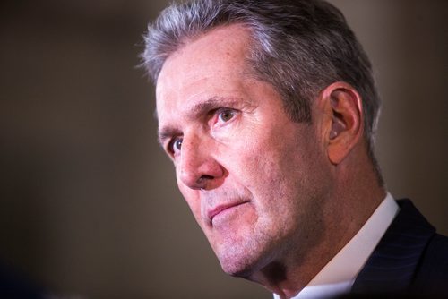 MIKAELA MACKENZIE / WINNIPEG FREE PRESS
Premier Brian Pallister speaks to the media at the Manitoba Legislative Building in Winnipeg on Monday, April 8, 2019.
Winnipeg Free Press 2019.