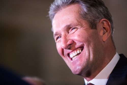 MIKAELA MACKENZIE / WINNIPEG FREE PRESS
Premier Brian Pallister speaks to the media at the Manitoba Legislative Building in Winnipeg on Monday, April 8, 2019.
Winnipeg Free Press 2019.