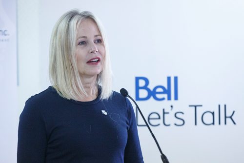 MIKE DEAL / WINNIPEG FREE PRESS
Mary Deacon Chair of Bell Let's Talk during the Bell Let's Talk announcement of a donation of $240,000 to the Behavioural Health Foundation to support Indigenous programming that helps adults and families affected by addictions and mental health issues during an event at the Behavioural Health Foundation in 35 De la Digue Avenue.
190410 - Wednesday, April 10, 2019.