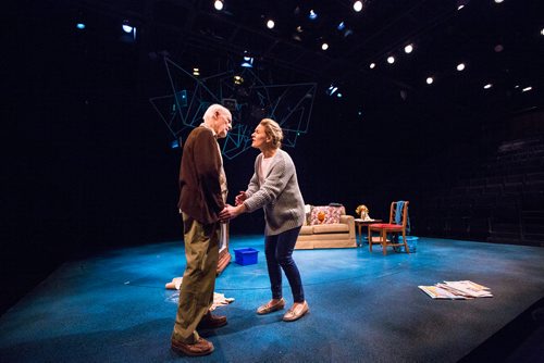 MIKAELA MACKENZIE / WINNIPEG FREE PRESS
Alphonse Tétrault plays Albert and Alicia Johnston plays Cassiopeia in Prairie Theatre Exchange's new piece, What to do with Albert?, in Winnipeg on Wednesday, April 10, 2019. 
Winnipeg Free Press 2019.