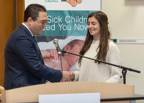 SASHA SEFTER / WINNIPEG FREE PRESS
The Children's Hospital Foundation of Manitoba introduce the community to Lillian Moore a young women who was treated successfully with the Hospitals new state-of-the-art neuro-microscope.
190411 - Thursday, April 11, 2019.