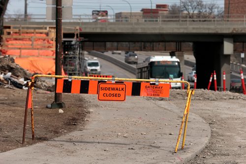 PHIL HOSSACK / WINNIPEG FREE PRESS - Construction and congestion under and around the Empress underpass/overpass. See story. - April 11, 2019.