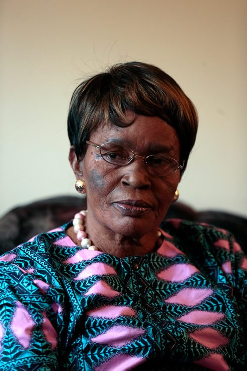 PHIL HOSSACK / WINNIPEG FREE PRESS - Louise-Marie Akiki sits in her St Boniface apartment during our interview. There is a darkness that never leaves her eyes. See Carol Sanders story. - April 11, 2019.