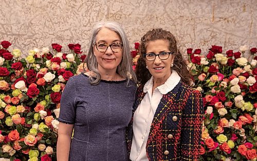 SASHA SEFTER / WINNIPEG FREE PRESS
Co-Chairs of the Art In Bloom committee Hazel Borys (left) and Hennie Corrin stand in-front of a wall of roses at the Winnipeg Art Gallery. The Winnipeg Art Gallery presents Art In Bloom, a lush exhibit of floral designs and the art that inspires them.
190412 - Friday, April 12, 2019.