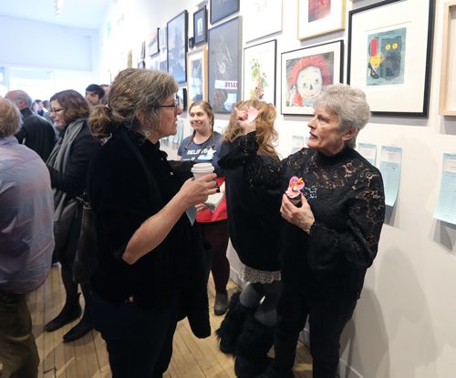 JASON HALSTEAD / WINNIPEG FREE PRESS

L-R: Artists and MAWA members Margaret Glavina and Pat Kay at the Mentoring Artists for Womens Art (MAWA) annual Over the Top Art Auction and Cupcake Party on March 17, 2019 at MAWA's storefront space on Main Street. (See Social Page)
