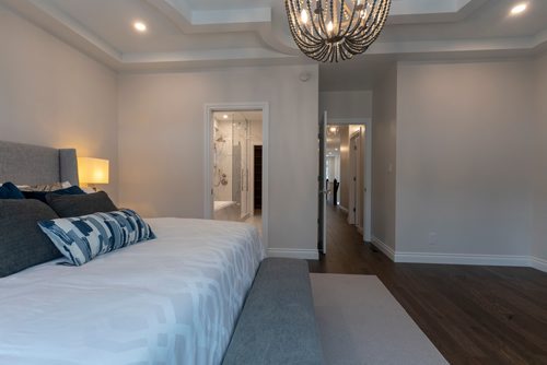 SASHA SEFTER / WINNIPEG FREE PRESS
The master bedroom of a new home build at 95 Borebank street located in Winnipeg's River Heights suburb.
190415 - Monday, April 15, 2019.