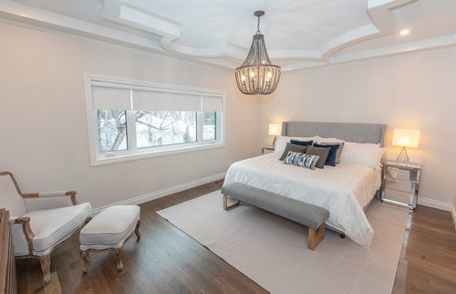 SASHA SEFTER / WINNIPEG FREE PRESS
The master bedroom of a new home build at 95 Borebank street located in Winnipeg's River Heights suburb.
190415 - Monday, April 15, 2019.