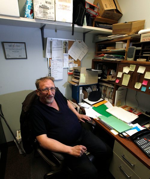 PHIL HOSSACK / WINNIPEG FREE PRESS - Harold Dyck in his "Low Income Intermediary Project Office" see Carol Sanders story.  - April16, 2019.