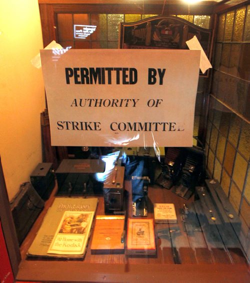 PHIL HOSSACK / WINNIPEG FREE PRESS - Storefront with a replica permit in the General Strike display at the Manitoba Museum. Jessica B's story. - April16, 2019.