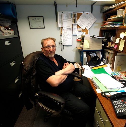 PHIL HOSSACK / WINNIPEG FREE PRESS - Harold Dyck in his "Low Income Intermediary Project Office" see Carol Sanders story.  - April16, 2019.