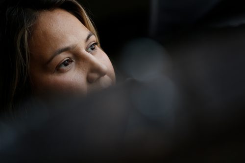 JOHN WOODS / WINNIPEG FREE PRESS
Melody Sinclair, who was stabbed twice on January 21, is photographed in her home Tuesday, April 16, 2019. Sinclairs friends are having a fundraising social for her on April 27.

Reporter: Melissa Martin