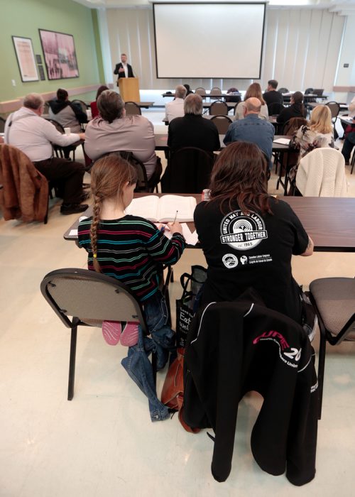 PHIL HOSSACK / WINNIPEG FREE PRESS - WLC members attend the first monthly meeting of the Winnipeg Labour Council since president Basia Sokal's well-publicized resignation is at 6 p.m. at Union Centre on Broadway - April16, 2019.