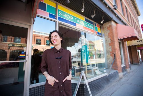 MIKAELA MACKENZIE/WINNIPEG FREE PRESS
Jillian Zdunich, owner of Shop Take Care, poses for a portrait in her sustainable fashion boutique in Winnipeg on Wednesday, April 17, 2019. 
Winnipeg Free Press 2019