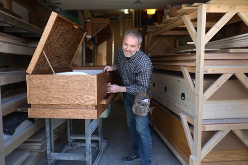 RUTH BONNEVILLE / WINNIPEG FREE PRESS 

49.8 Intersection Page,  Casket maker

Photos of Rick Zerbe Cornelsen, owner of The Village Casketmaker, in his home-based workshop making bio-friendly caskets & urns. 

Dave Sanderson story


April 17, 2019