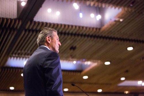 MIKAELA MACKENZIE/WINNIPEG FREE PRESS
Premier Brian Pallister speaks at a Chamber of Commerce event at the RBC Convention Centre in Winnipeg on Thursday, April 18, 2019. 
Winnipeg Free Press 2019