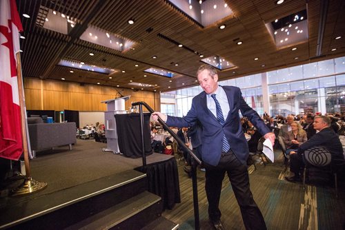 MIKAELA MACKENZIE/WINNIPEG FREE PRESS
Premier Brian Pallister speaks at a Chamber of Commerce event at the RBC Convention Centre in Winnipeg on Thursday, April 18, 2019. 
Winnipeg Free Press 2019