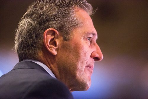 MIKAELA MACKENZIE/WINNIPEG FREE PRESS
Premier Brian Pallister speaks at a Chamber of Commerce event at the RBC Convention Centre in Winnipeg on Thursday, April 18, 2019. 
Winnipeg Free Press 2019