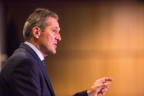 MIKAELA MACKENZIE/WINNIPEG FREE PRESS
Premier Brian Pallister speaks at a Chamber of Commerce event at the RBC Convention Centre in Winnipeg on Thursday, April 18, 2019. 
Winnipeg Free Press 2019