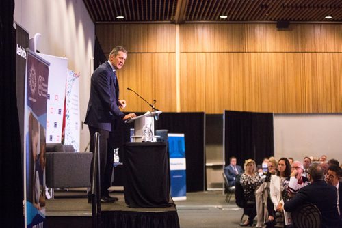 MIKAELA MACKENZIE/WINNIPEG FREE PRESS
Premier Brian Pallister speaks at a Chamber of Commerce event at the RBC Convention Centre in Winnipeg on Thursday, April 18, 2019. 
Winnipeg Free Press 2019