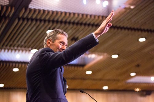 MIKAELA MACKENZIE/WINNIPEG FREE PRESS
Premier Brian Pallister speaks at a Chamber of Commerce event at the RBC Convention Centre in Winnipeg on Thursday, April 18, 2019. 
Winnipeg Free Press 2019