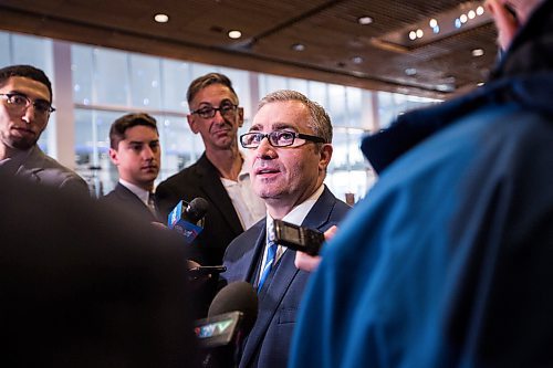 MIKAELA MACKENZIE/WINNIPEG FREE PRESS
Manitoba Chambers of Commerce President and CEO Chuck Davidson speaks to the media at a Chamber of Commerce event at the RBC Convention Centre in Winnipeg on Thursday, April 18, 2019. 
Winnipeg Free Press 2019